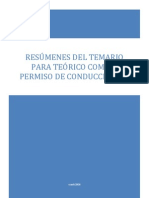 Resúmenes Del Temario para Teórico Común: Permiso de Conducción "B".