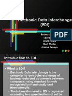 Electronic Data InterchanElectronic Data Interchange is the computer-to-computer exchange of business data and documents between companies using standard formats recognized both nationally and internationally. 
ge (EDI)