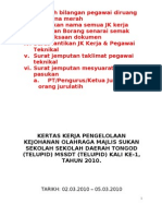 Kertas Kerja Pengelolaan Kejohanan Olaharaga MSSD Tongod2010