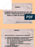 Tipos de Costos y Presupuestos Mineros (Jaime Mercado)