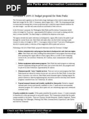 09-002 News Fact Sheet - Proposed State Parks Budget Reductions
