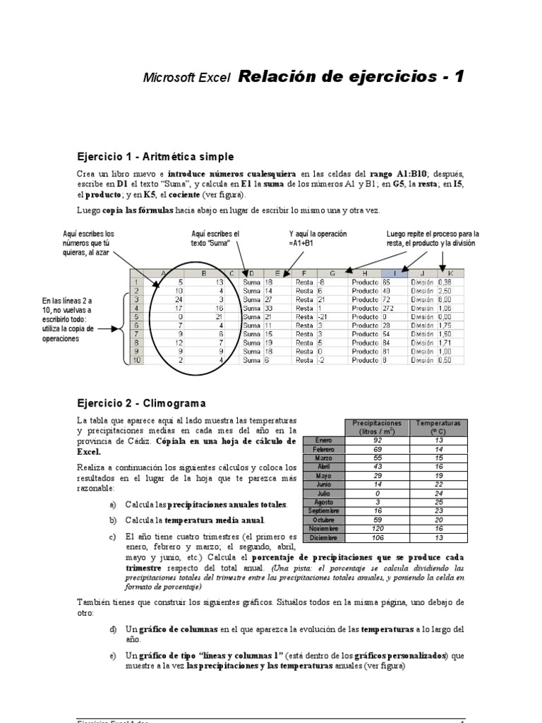 Ejercicios Prácticos de Excel Básico | PDF | Microsoft Excel | Hoja de ...