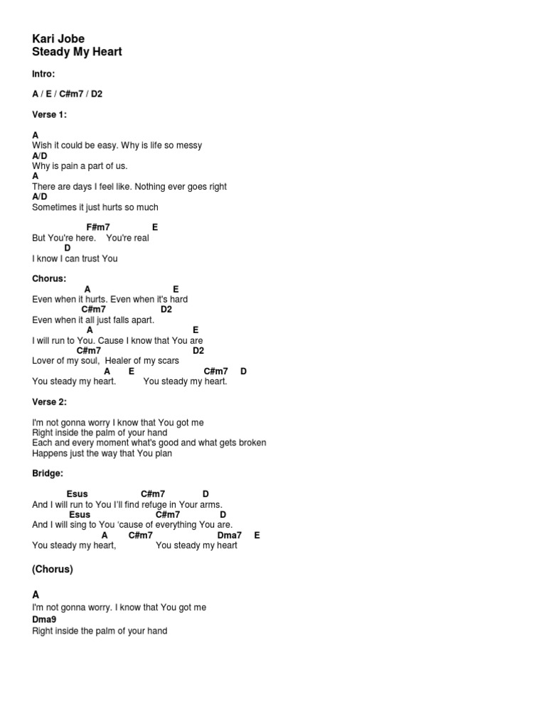 Kari Jobe Steady My Heart Chords Download and listen online i will sing by kari jobe. kari jobe steady my heart chords
