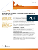 Windows Server 2008 R2 Deploying and Managing Failover Cluster WorkshopPLUS (4days)