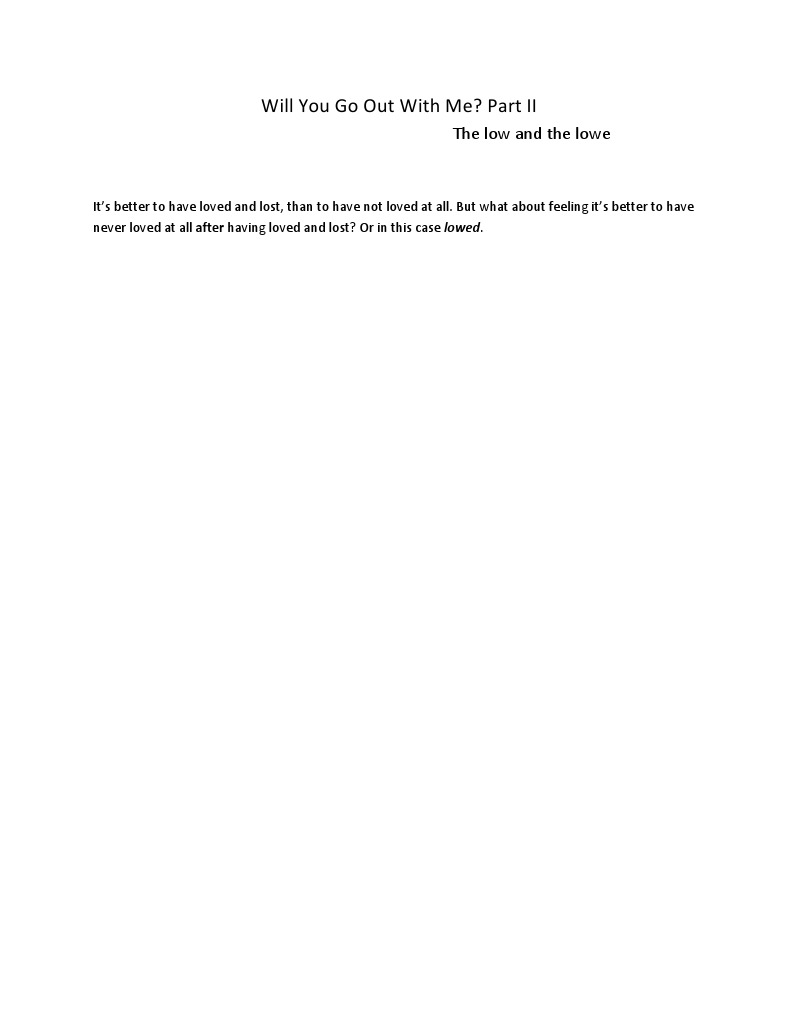 Will You Go Out With Me | PDF