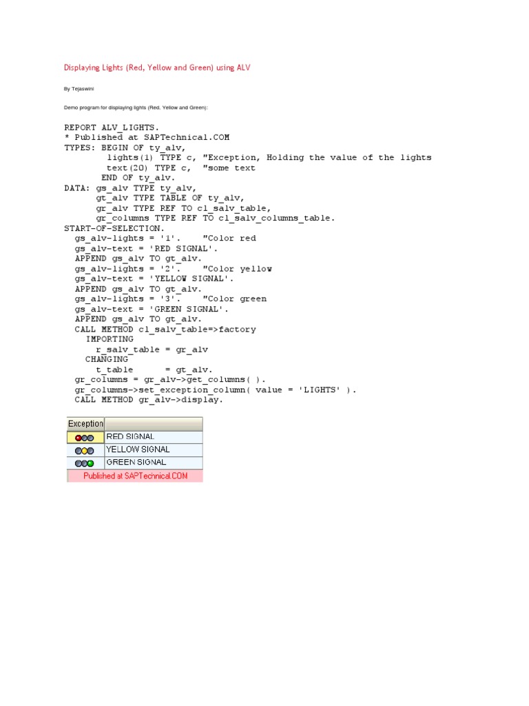 ALV Light Display in SAP ABAP | PDF | Computers