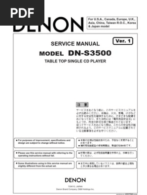 Denon Dns3500 Cd Memoire Vive Dynamique Connectique