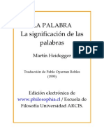 Hiedegger, M. La Palabra