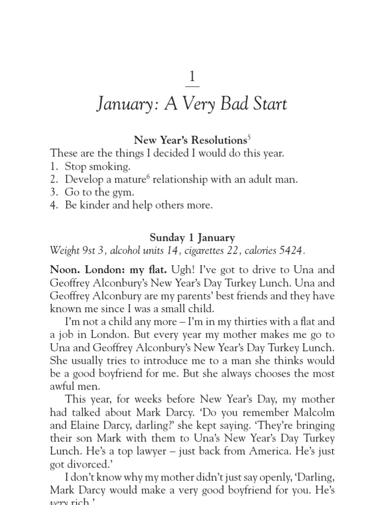 Bridget Jones's Diary Chapter 1 Leisure