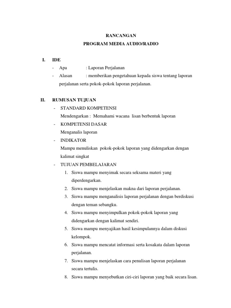 Rancangan Pembelajaran