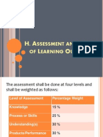 Assessment and Rating of Learning Outcomes