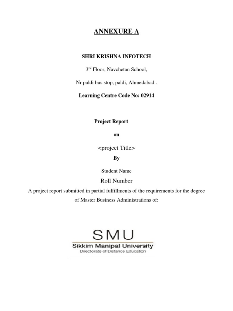 MBA Project Report Certification Template | PDF | Career & Growth