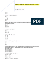 Prediksi Soal UN Matematika SMP 2012 - 2013 PDF