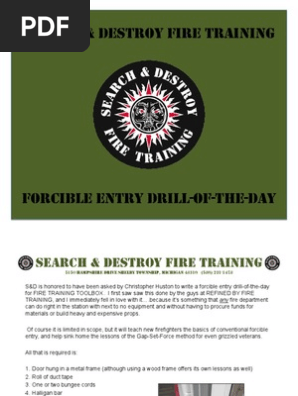 Conventional Forcible Entry Training Drill From Search Destroy