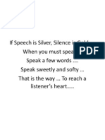 If Speech Is Silver