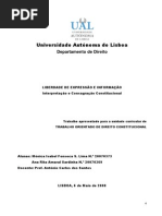 Liberdade de Expressão e Informação: Interpretação e Consagração Constitucional