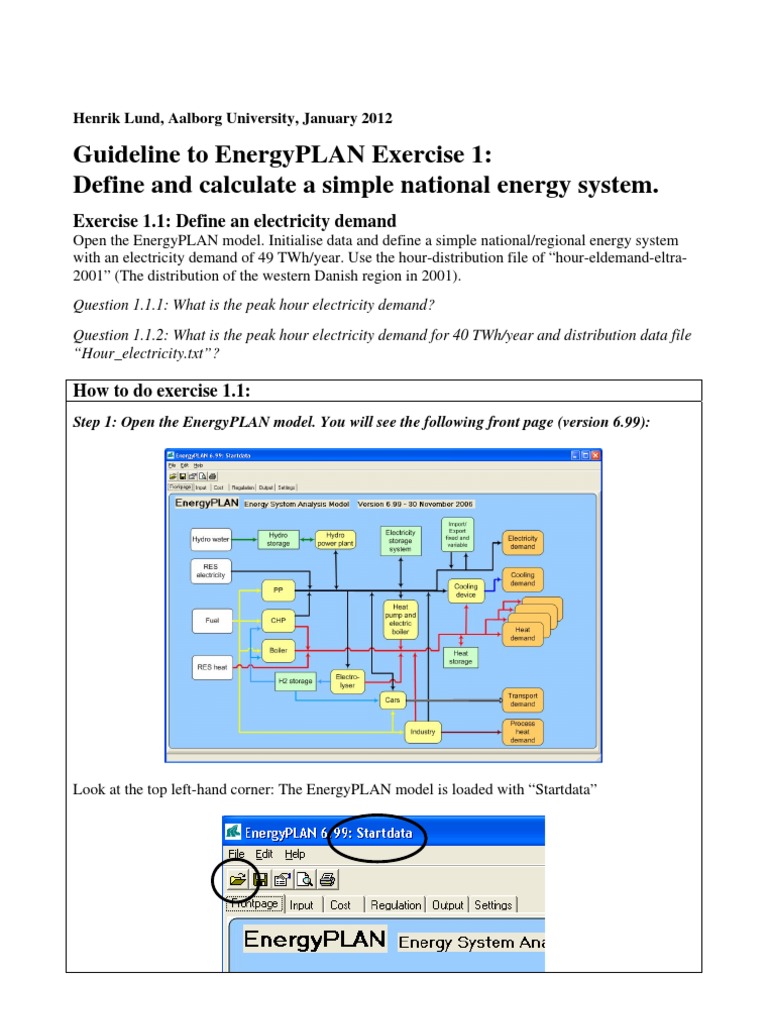 EnergyPLAN Exercise Guidelines | PDF | District Heating | Electricity ...