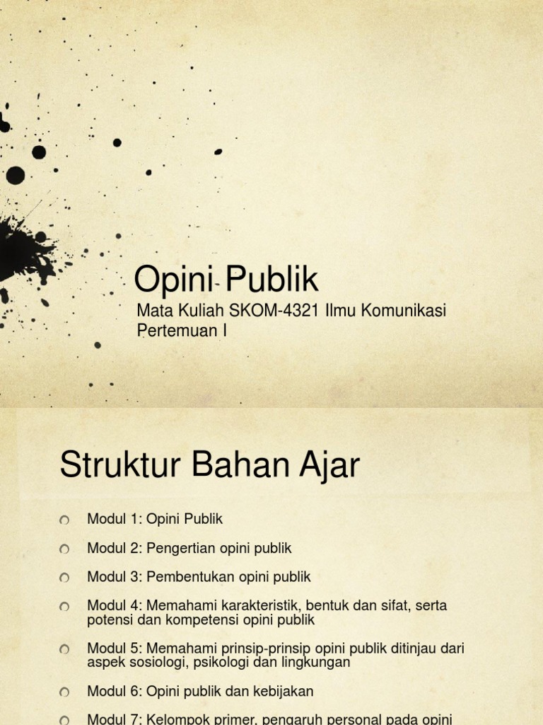 Opini Publik - Presentation1 | PDF | Politik | Ilmu Sosial