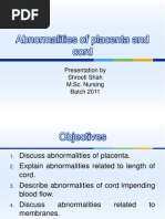 Abnormalities of Placenta and Cord