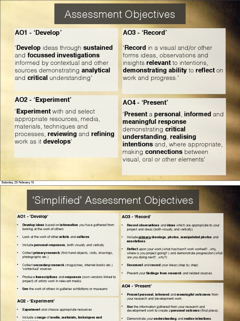 Assessment Objectives and Top Tips | PDF | Educational Assessment ...