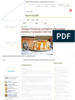 Recetas Carulla - Ponqué de Peras y Jengibre Con Crema Batida y Caramelo Con Ron, Receta Online