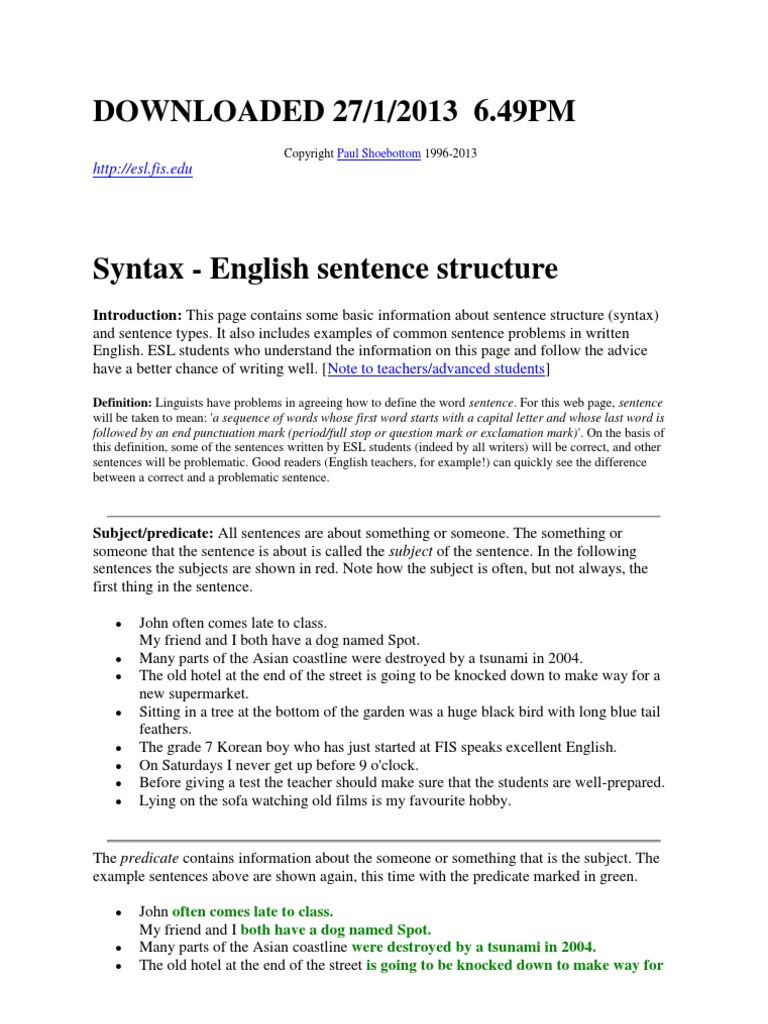 Sentences Meaning | PDF | Sentence (Linguistics) | Clause