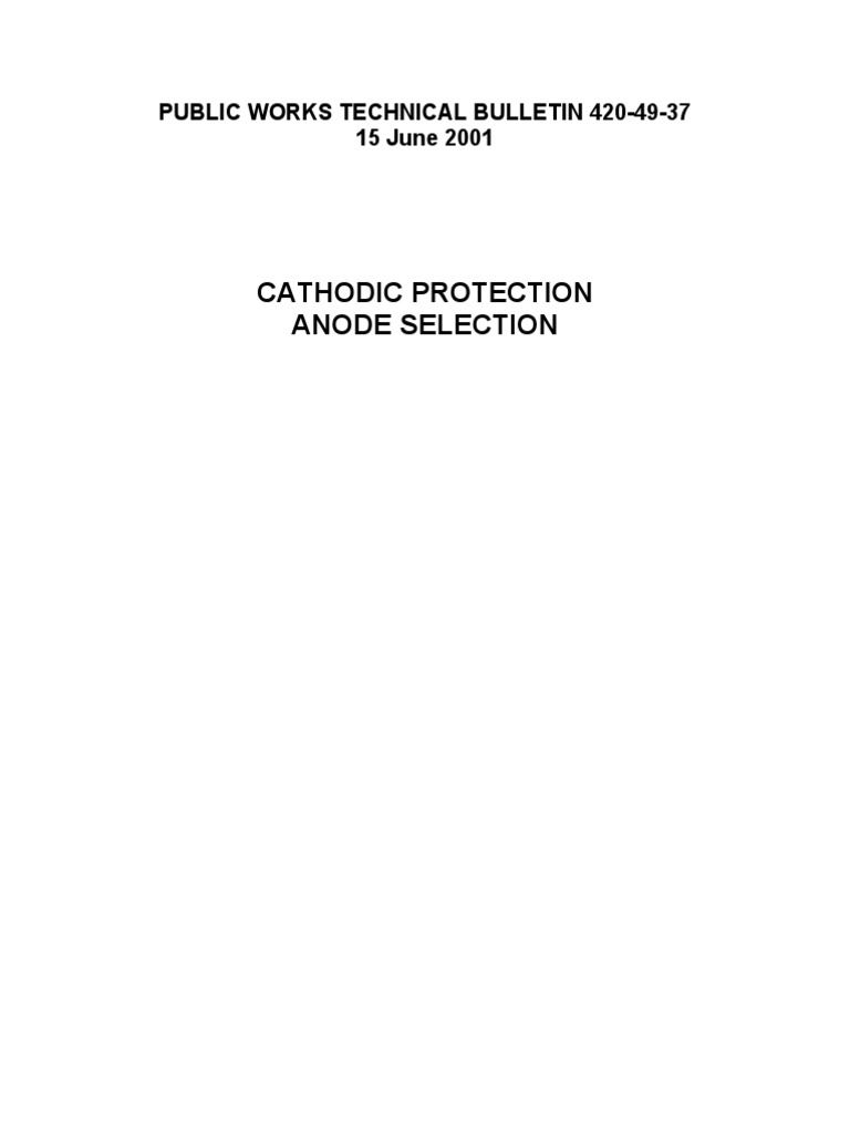 Anode Selection for Cathodic Protection | PDF | Corrosion | Anode