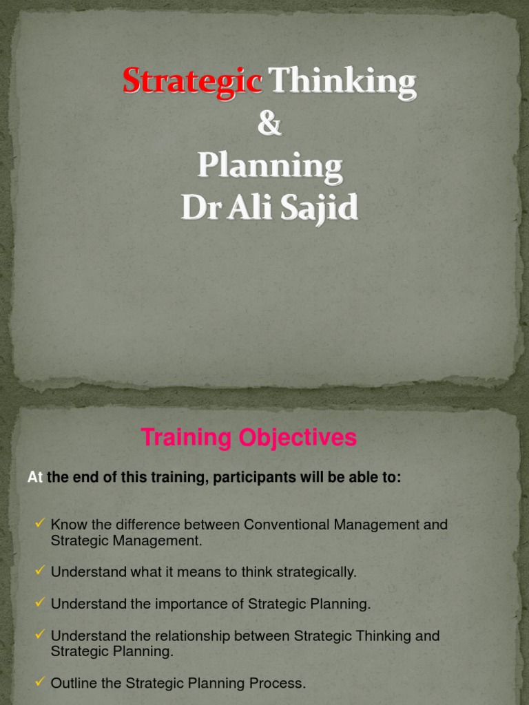 Strategic Thinking and Planning Guide | PDF | Strategic Management ...