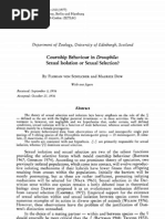 Courtship Behaviour in Drosophila: Sexual Isolation or Sexual Selection? 