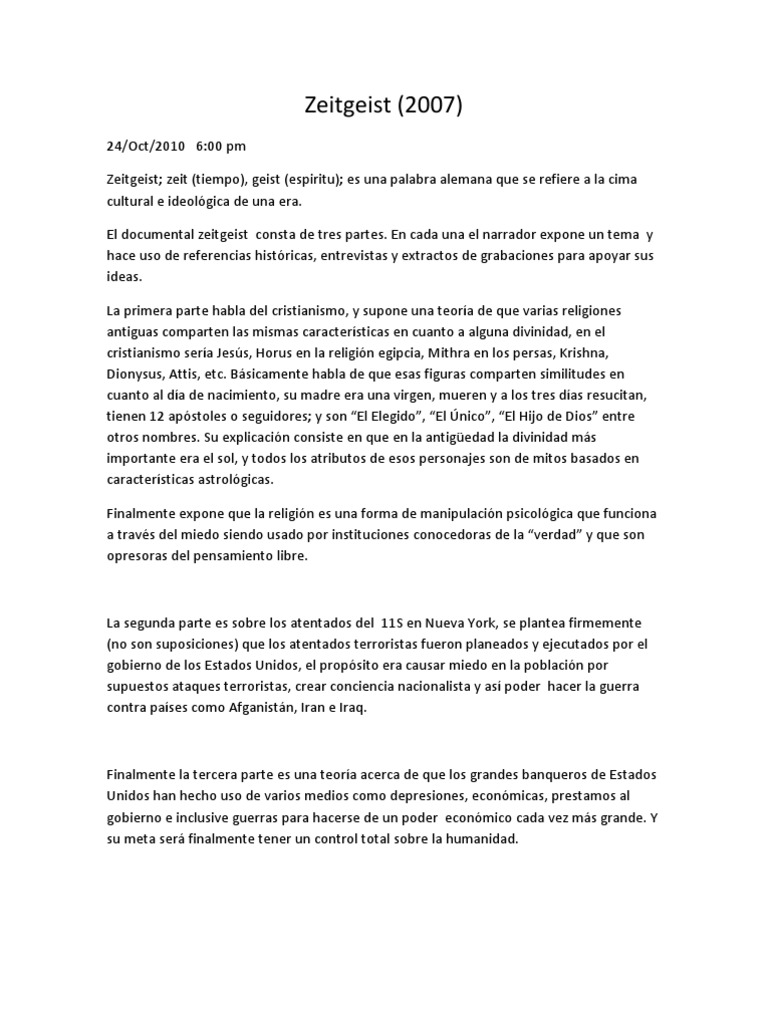 Zeitgeist | PDF | Science | Ciencia filosófica