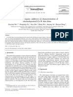 Effect of Organic Additives on Characterization of Electrod