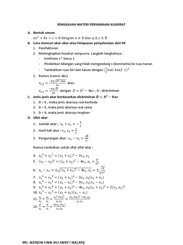 Kumpulan Rumus Matematika Smp Pdf Meteran l