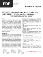 Download SAFC Biosciences Research Report - HEK 293 Cell Growth and Virus Production in EX-CELL 293 Serum-Free Medium by SAFC-Global SN12695498 doc pdf