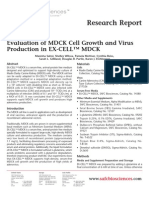 SAFC Biosciences Research Report - Evaluation of MDCK Cell Growth and Virus Production in EX-CELL™ MDCK