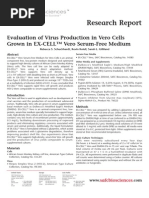 SAFC Biosciences Research Report - Evaluation of Virus Production in Vero Cells Grown in EX-CELL™ Vero Serum-Free Medium