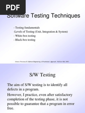SoftWare Testing Techniques