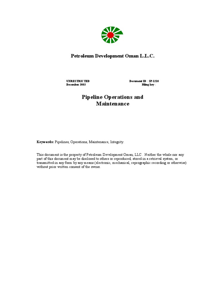 Pipeline Operations and Maintenance Guide | PDF | Pipeline Transport ...