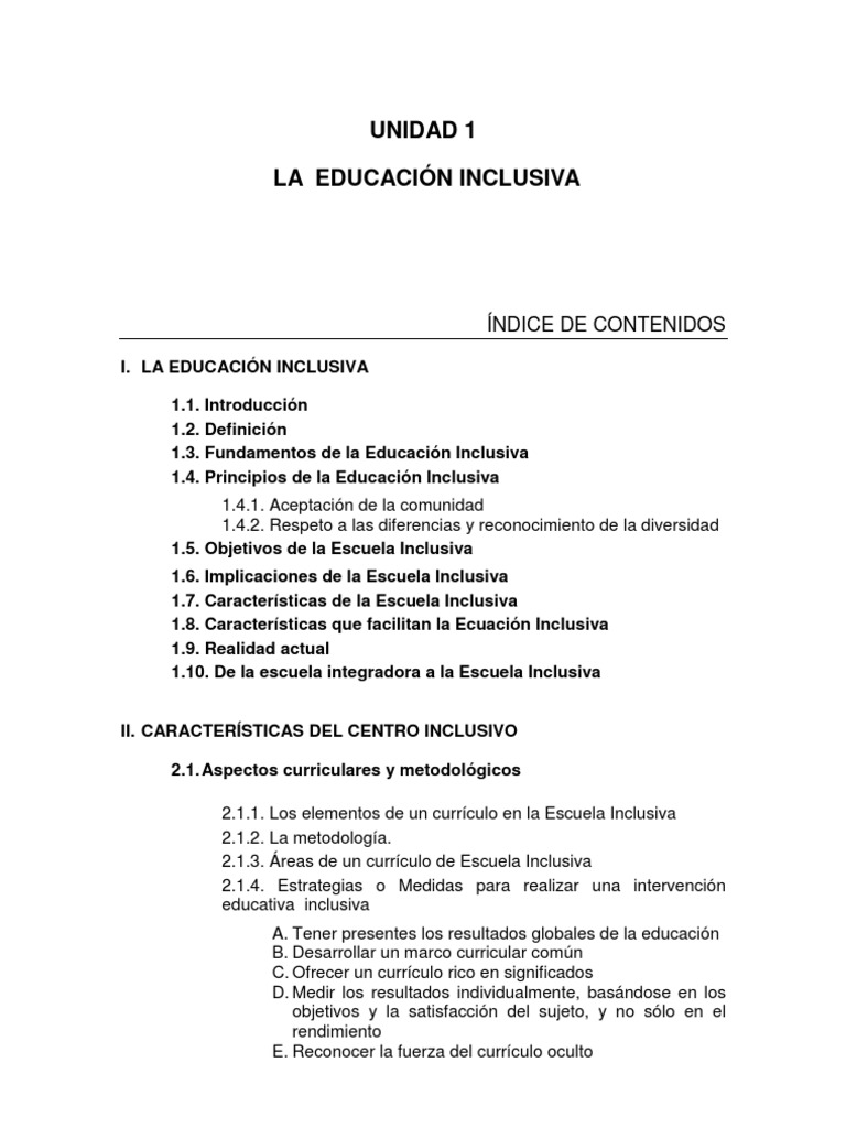 Educacion Inclusiva PDF | PDF | Plan de estudios | Invalidez