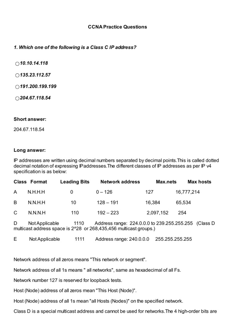 Ccna 1 Practice Questions | PDF | Network Switch | Network Packet