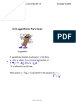 5.2 Logarithmic Functions With Notes Fa12.notebook November 08, 2012