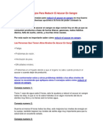 5 Consejos Para Reducir El Azucar en Sangre