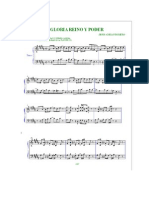 Partitura Para Piano Gloria Reino y Poder