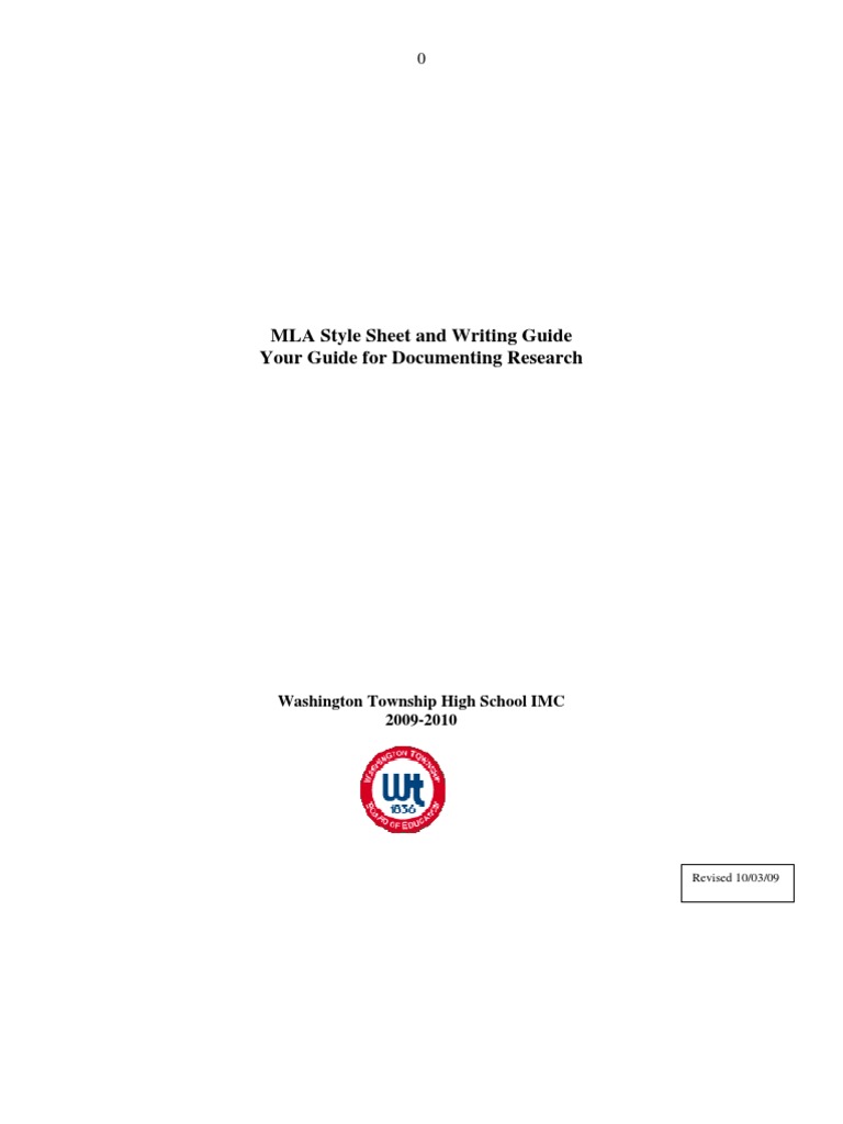 MLA Style Sheet 2009 Citation Ellipsis