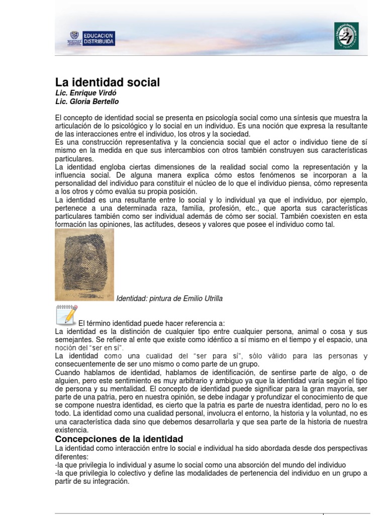 Dimensiones de la Identidad Social | PDF | Psicología Social | Sociedad
