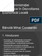 Bancila Mihai Constantin Rolul Administraţiei Economice în Dezvoltarea Economică Locală