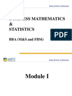 Business Mathematics & Statistics: BBA (M&S and FBM)