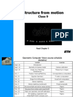 Structure From Motion: Class 9