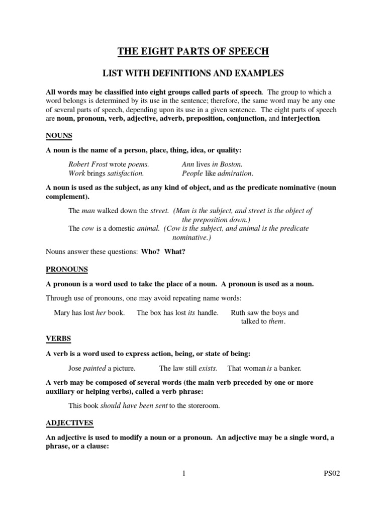 8 PARTS OF SPEECH PDF visual data 3