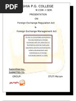 Shia P.G. College: Presentation ON Foreign Exchange Regulation Act & Foreign Exchange Management Act