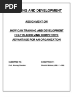 Training and Development: Assignment On